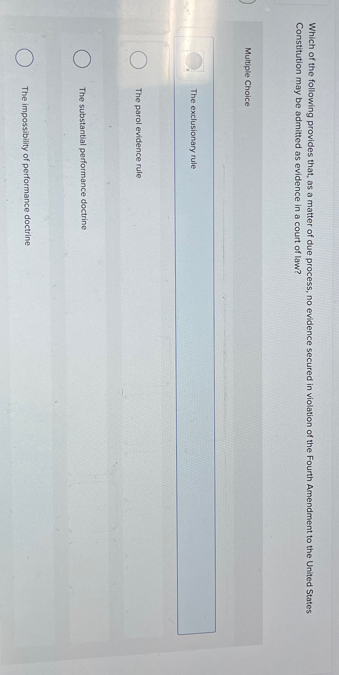 Solved Which of the following provides that, as a matter of 