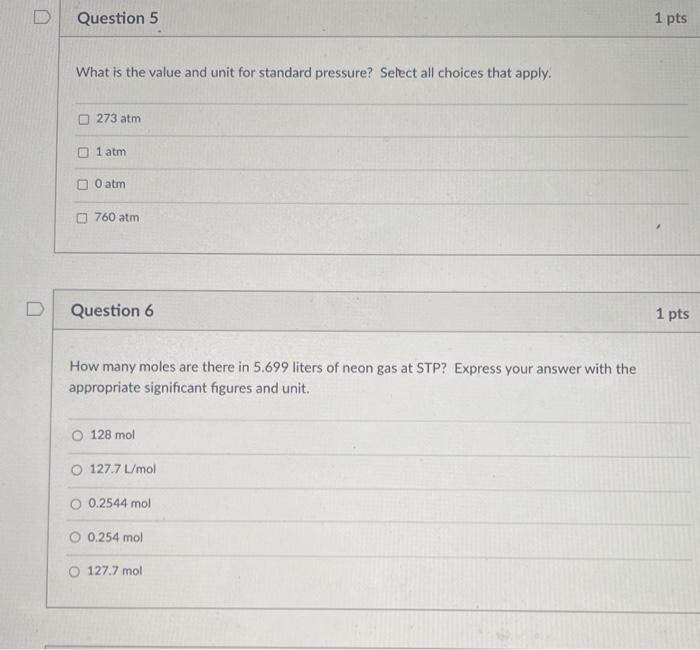 Solved D Question 5 1 pts What is the value and unit for | Chegg.com