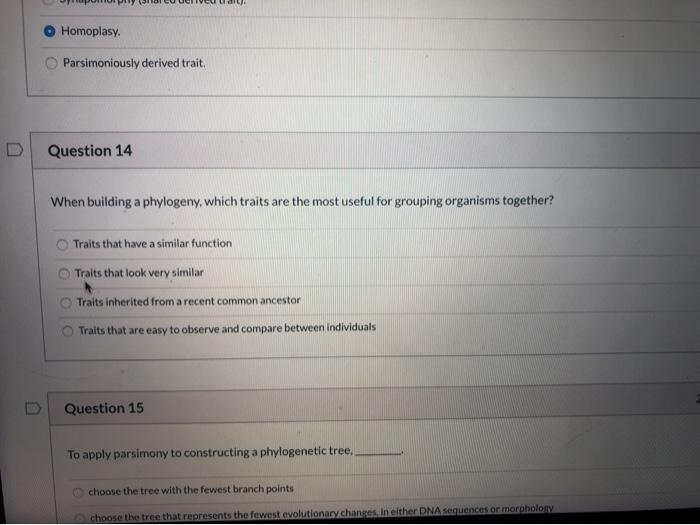 Solved: Homoplasy Parsimoniously Derived Trait. Question 1 ... Solved: Homoplasy Parsimoniously Derived Trait. Question 1 ...