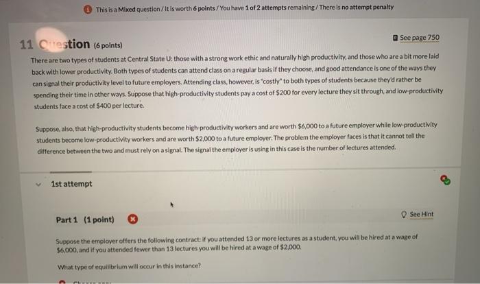 This is a Mixed question/It is worth 6 points/You | Chegg.com