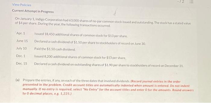 Solved 2 !!! View Policies Current Attempt in Progress On | Chegg.com