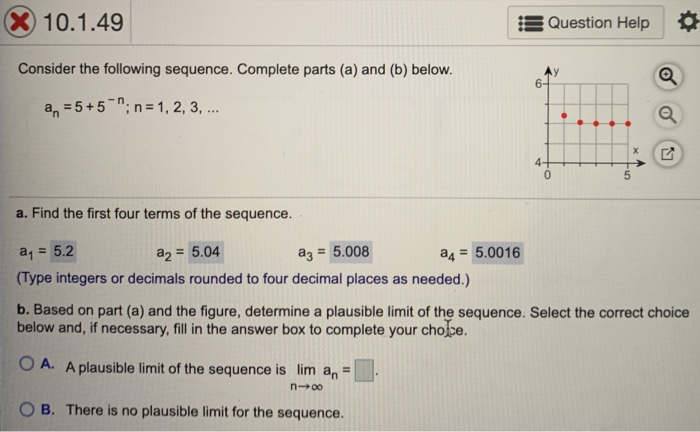 Solved X 10.1.49 is Question Help Consider the following | Chegg.com