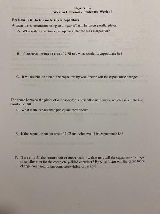 Solved Physics 132 Written Homework Problems: Week 10 | Chegg.com