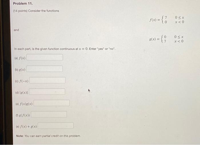 Solved Problem 11. (14 points) Consider the functions and In | Chegg.com