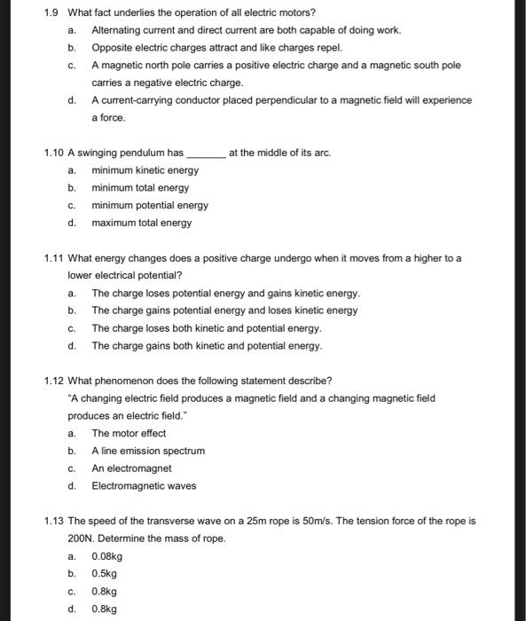Solved 1.1 Which of the below can be true at the same time?