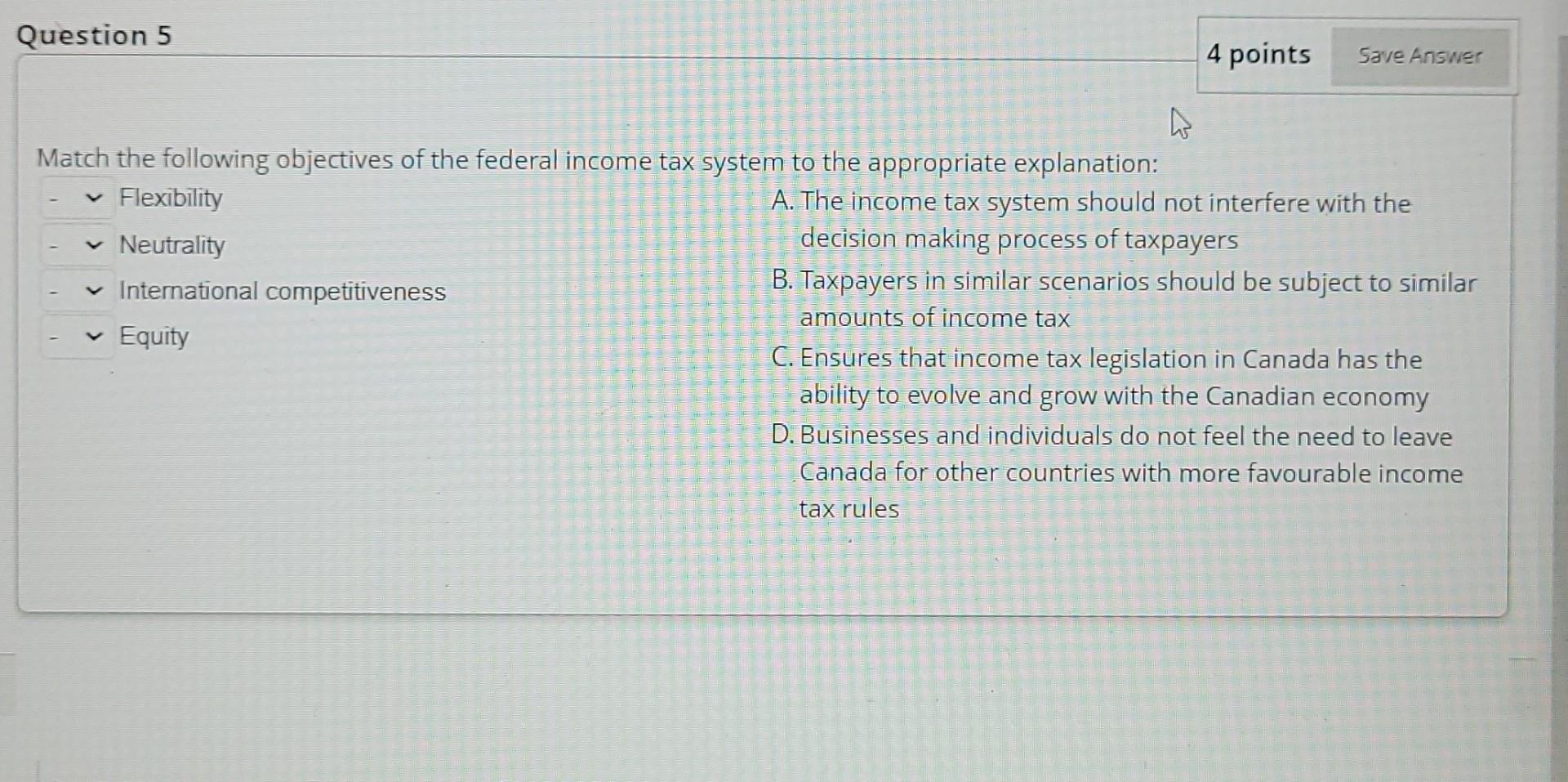 Solved Question 5 4 points Save Answer Match the following | Chegg.com