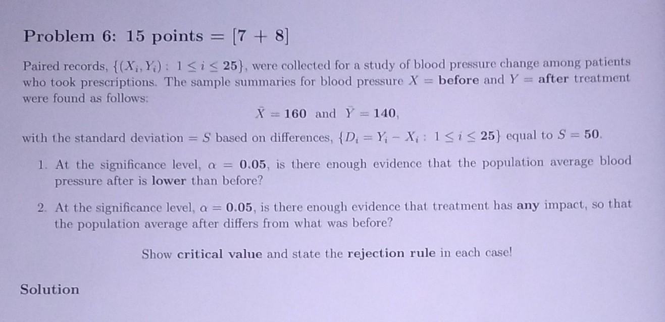 Solved Problem 6: 15 points =[7+8] Paired records, | Chegg.com