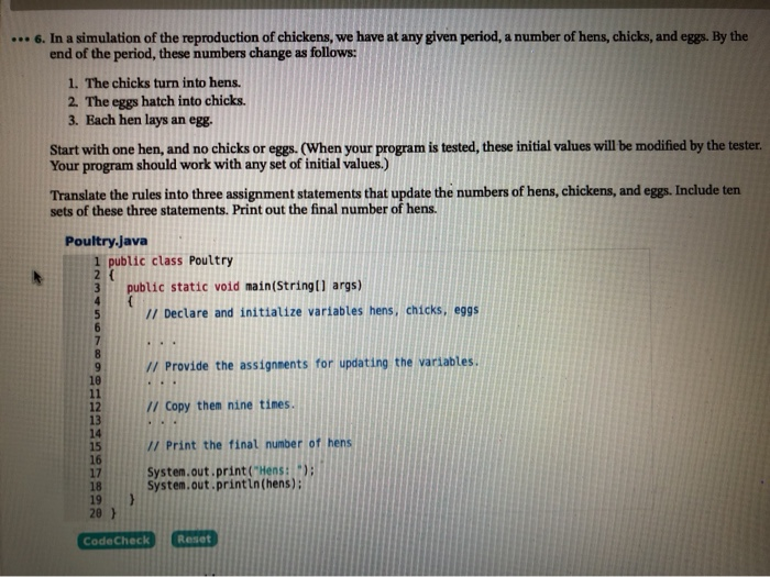 Solved ... 6. In a simulation of the reproduction of | Chegg.com