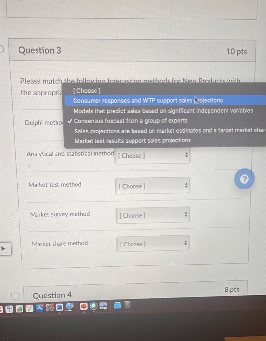 Solved Question 3 10 pts Please match the following | Chegg.com