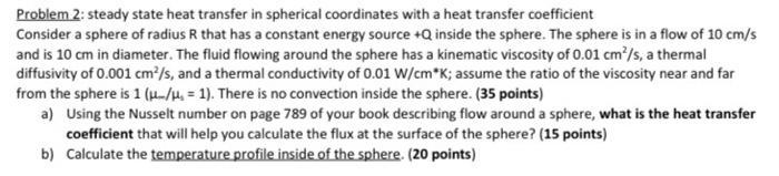Solved Problem 2: steady state heat transfer in spherical | Chegg.com