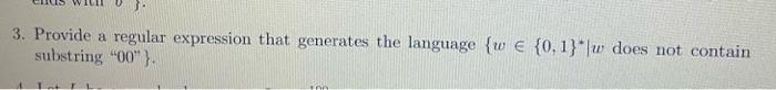 Solved 3. Provide a regular expression that generates the | Chegg.com
