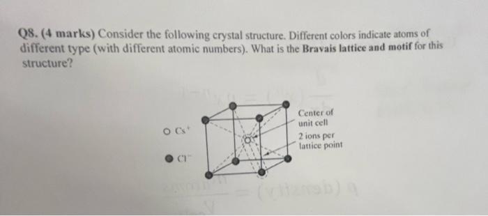 Solved Q8. (4 marks) Consider the following crystal | Chegg.com