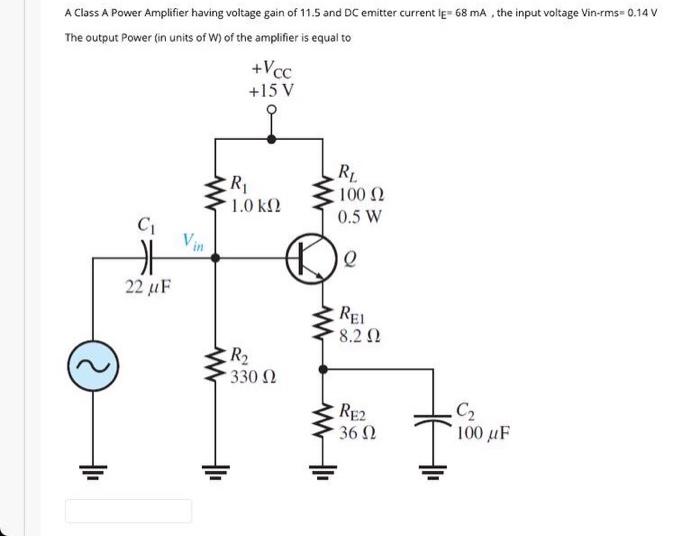 Solved A Class AB Power Amplifier is shown below. The input | Chegg.com