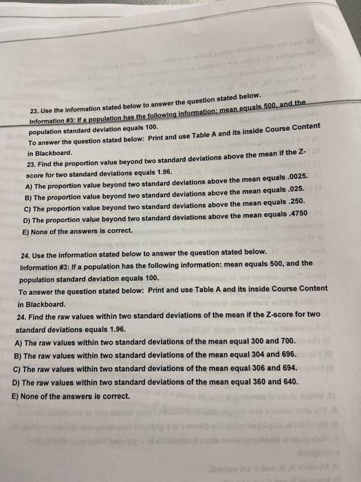 Solved 23. Use the information stated below to answer the | Chegg.com