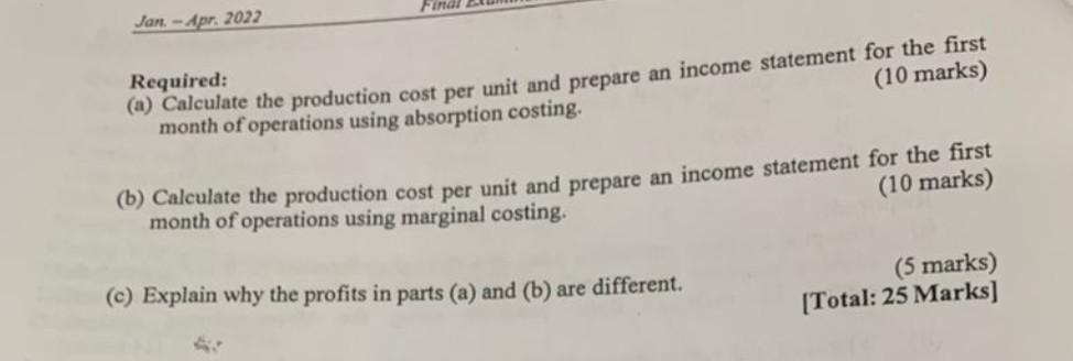 Solved Question 3 A Manufacturing Company Produces And Sells | Chegg.com