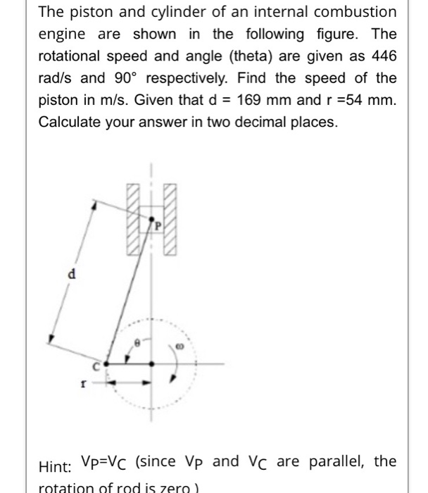 Solved The piston and cylinder of an internal combustion | Chegg.com