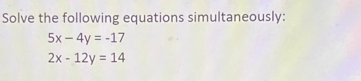 Solved Solve the following equations | Chegg.com