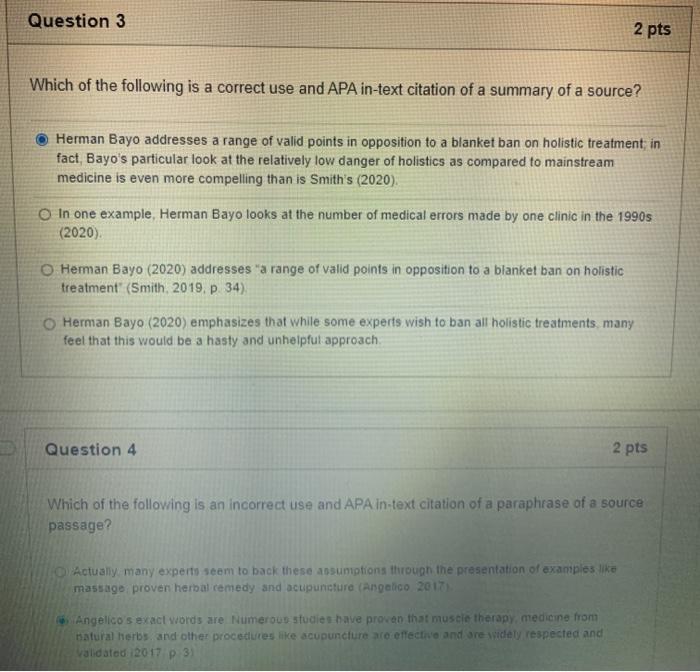 Solved Question 3 2 Pts Which Of The Following Is A Corre Chegg Com