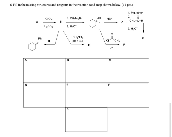 Solved 6. Fill In The Missing Structures And Reagents In The | Chegg.com