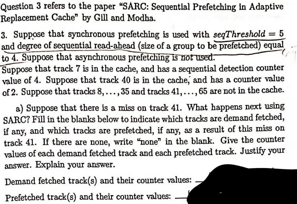 = Question 3 refers to the paper “SARC: Sequential | Chegg.com