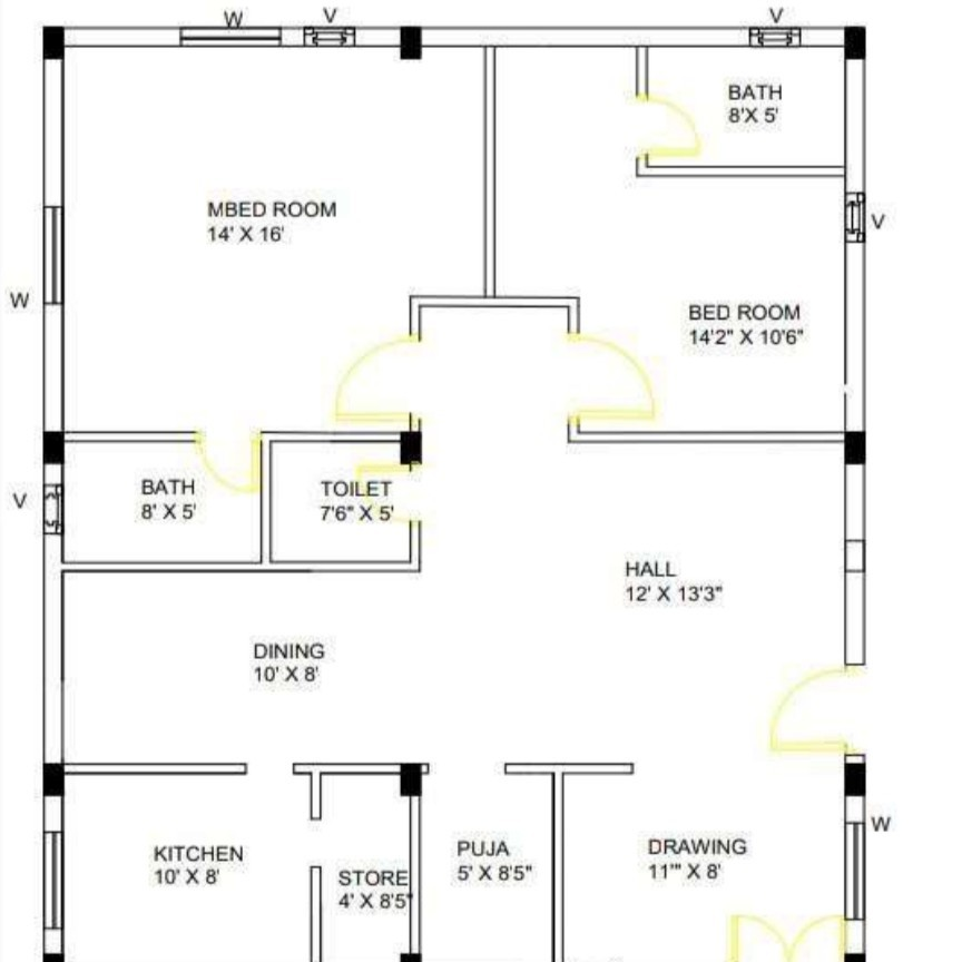 Solved Re Bath 8 X 5 Mbed Room 14 X 16 Bed Room 14 2 X Chegg Com