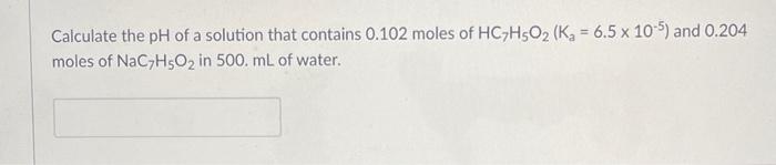 calculate the ph of a solution which contains 0.01 moles of hcl