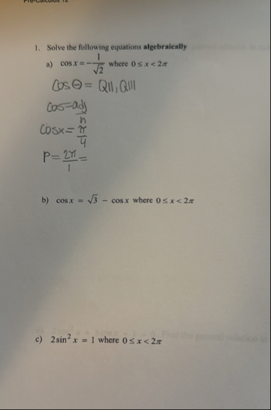 Solved Solve the following equations | Chegg.com