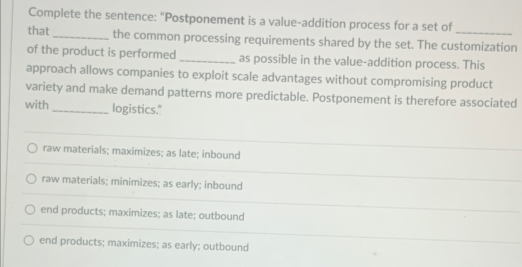 Value Addition Process