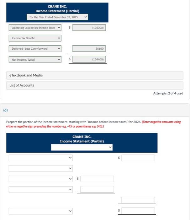 Solved Crane inc, reported the following pretax