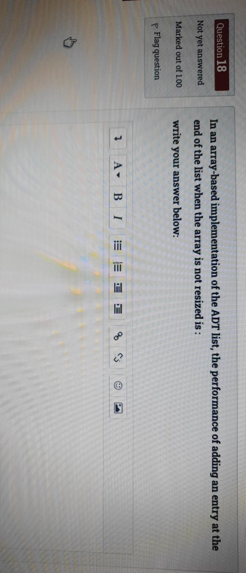 Solved Question 18 In an array-based implementation of the | Chegg.com