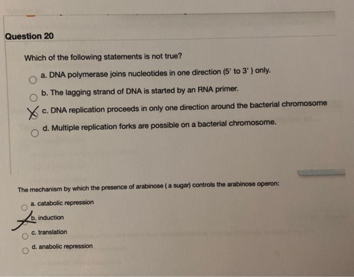 Solved Question 20 Which of the following statements is not | Chegg.com