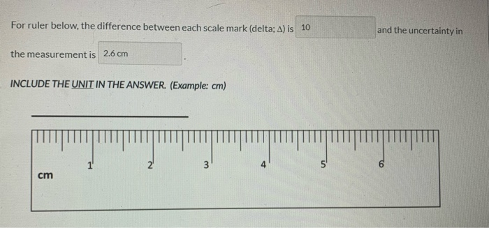 Solved For ruler below, the difference between each scale | Chegg.com