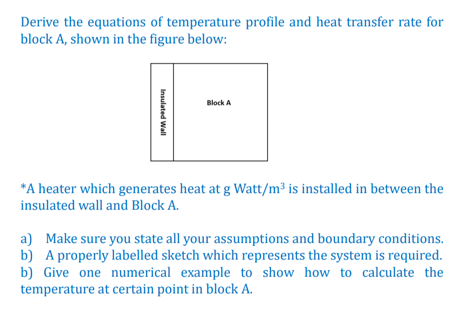 Solved Derive the equations of temperature profile and heat | Chegg.com