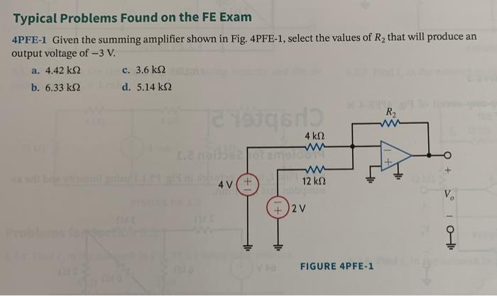 Solved Typical Problems Found on the FE Exam 4PFE-1 Given | Chegg.com