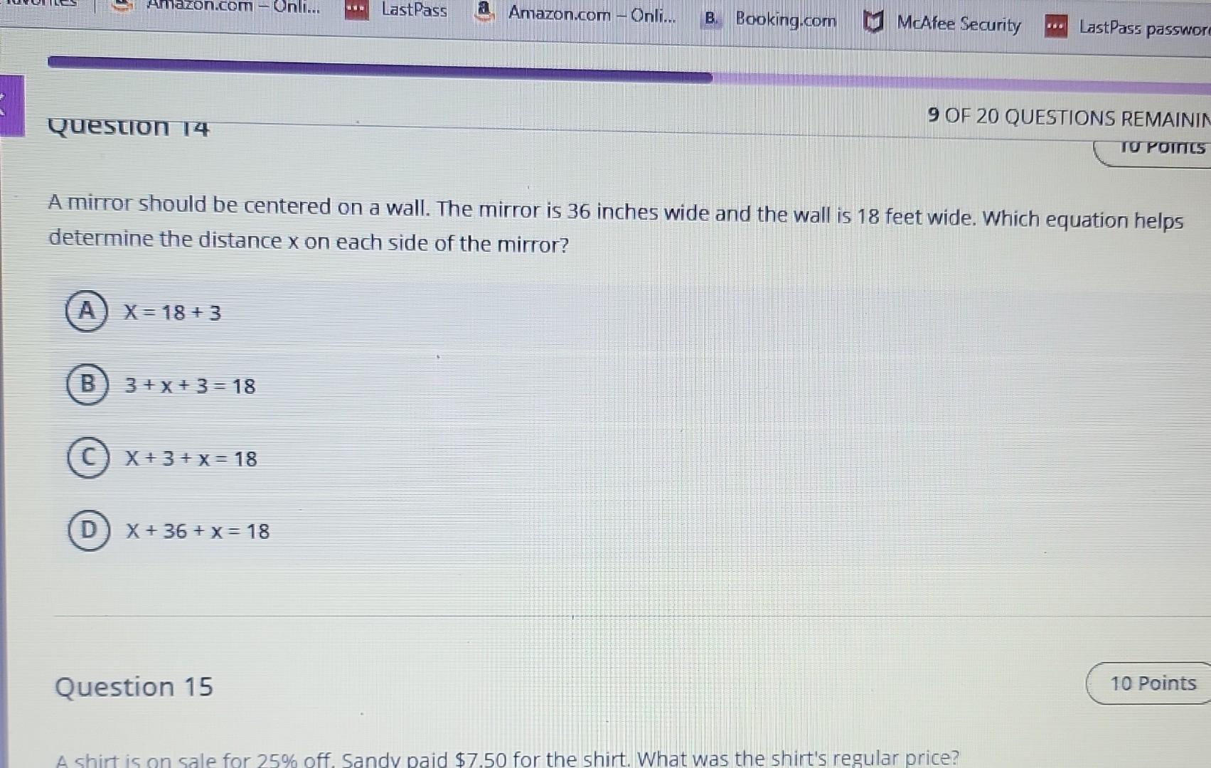 Solved A mirror should be centered on a wall. The mirror is