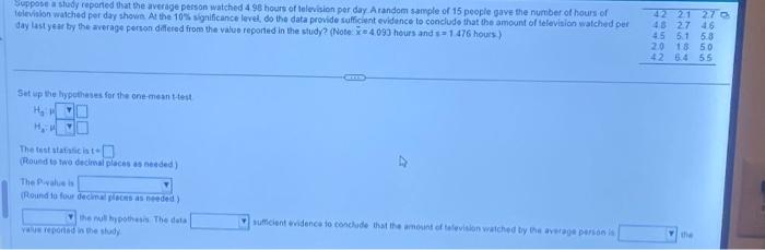 Solved suppose a study reported that the average person | Chegg.com