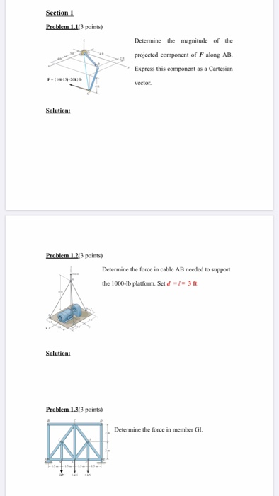 Solved Section 1 Problem 1.13 points) Determine the | Chegg.com
