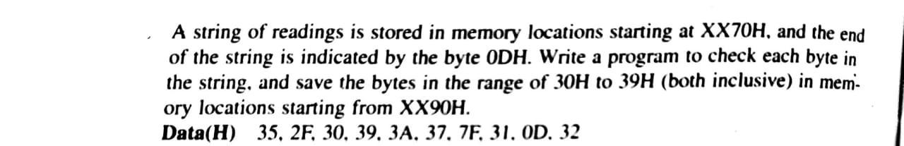 Solved A string of readings is stored in memory locations | Chegg.com