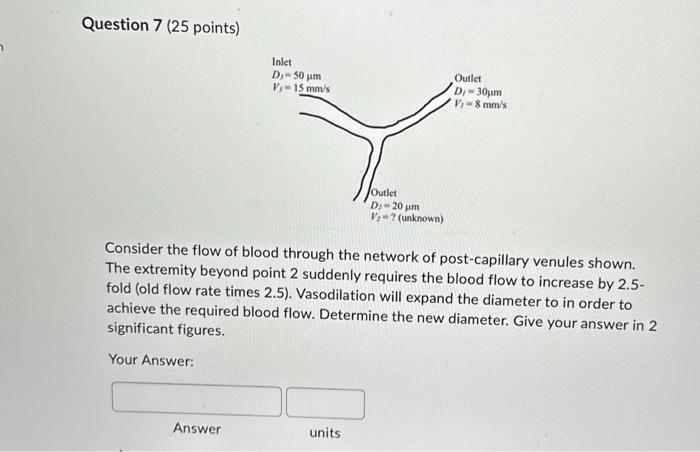 Solved Question 7 ( 25 points) Consider the flow of blood | Chegg.com