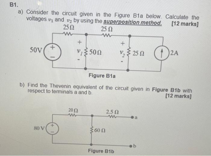 Solved A) Consider The Circuit Given In The Figure B1a | Chegg.com