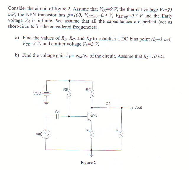 Solved Consider the circuit of figure 2. Assume that VCC = | Chegg.com