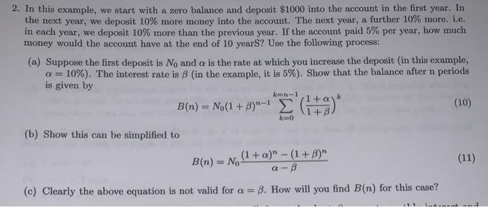 Solved 2. In this example, we start with a zero balance and | Chegg.com
