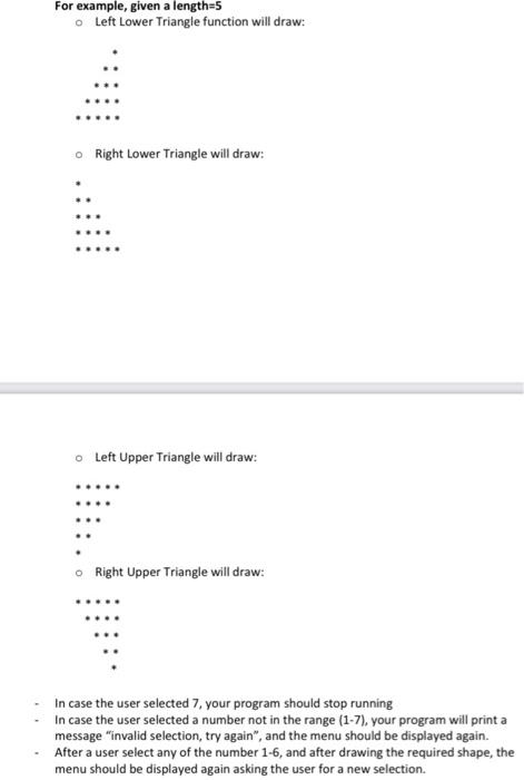 Solved Write a program to display shape using start") based | Chegg.com