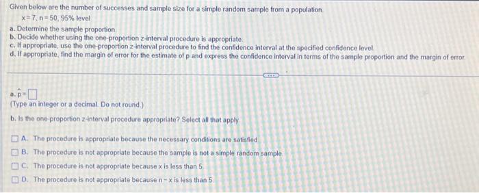 Solved Given below are the number of successes and sample | Chegg.com