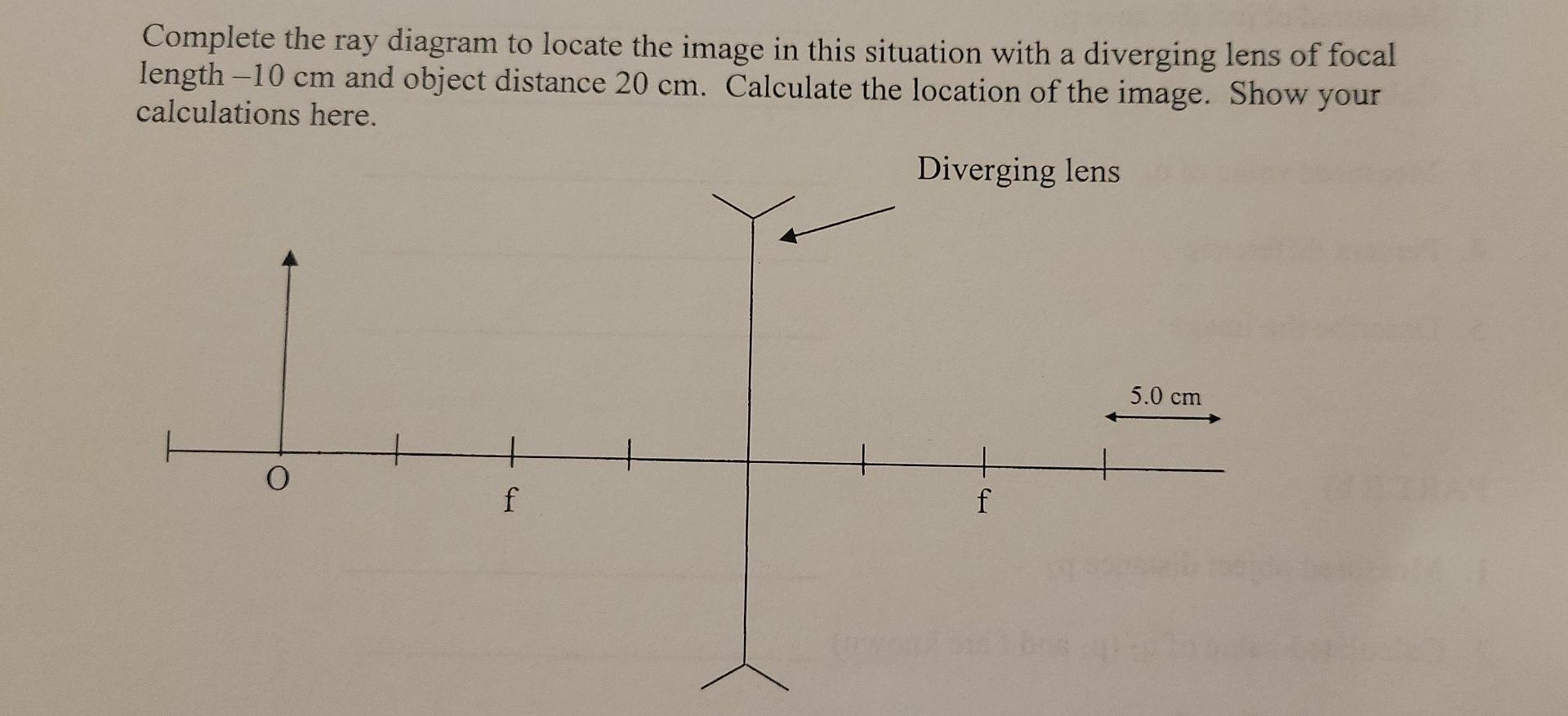 Solved Complete the ray diagram to locate the image in this | Chegg.com