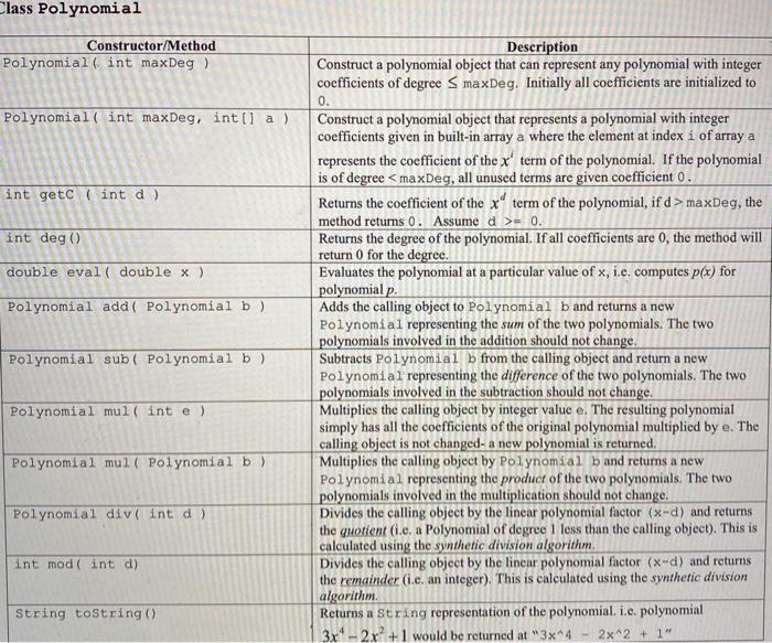 Solved 1. Write instance method eval that will evaluate the | Chegg.com