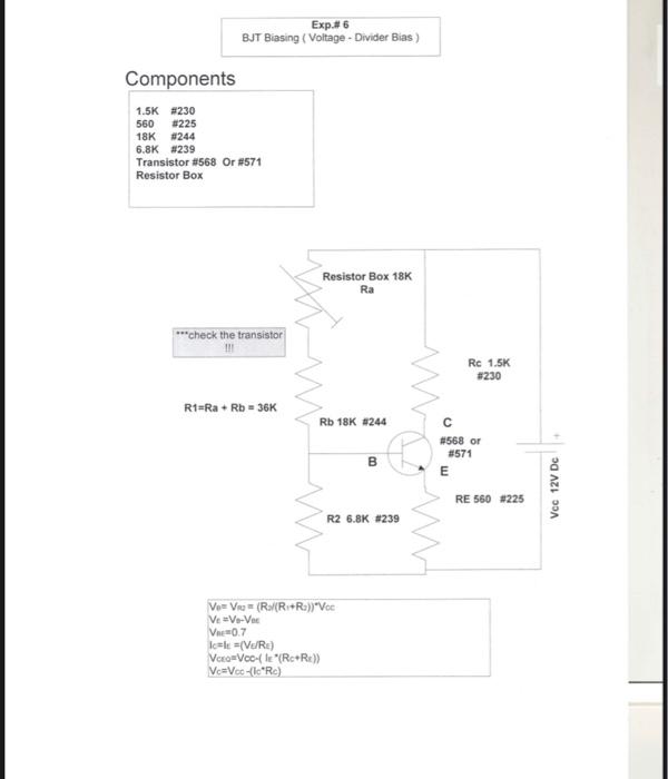 Solved EXPS BITVDivider Experiment No. (6) BJT Biasing