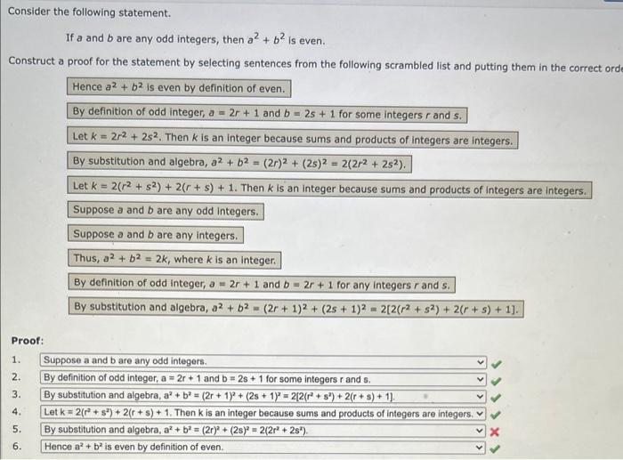 Solved Consider The Following Statement. If A And B Are Any | Chegg.com