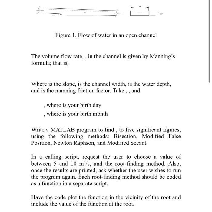 Figure 1. Flow of water in an open channel The volume | Chegg.com