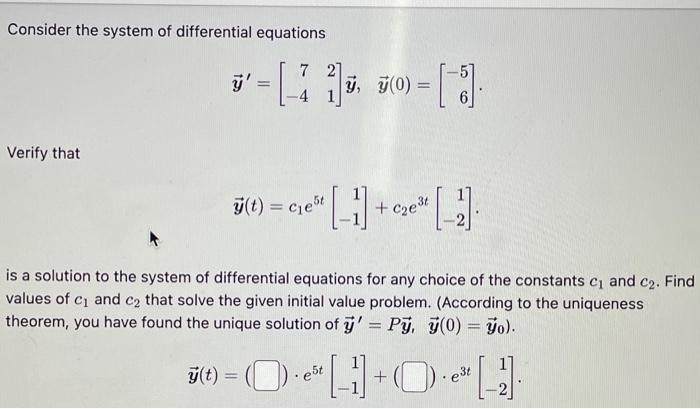 Solved Consider the system of differential equations | Chegg.com